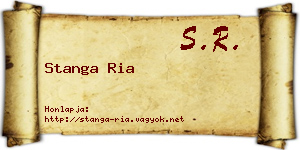 Stanga Ria névjegykártya